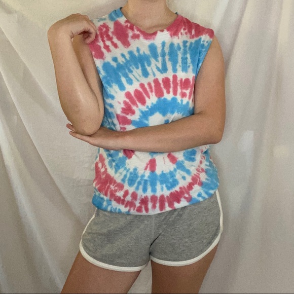 NWT America Red White & Blue Tye Dye Muscle Tank - Picture 4 of 9